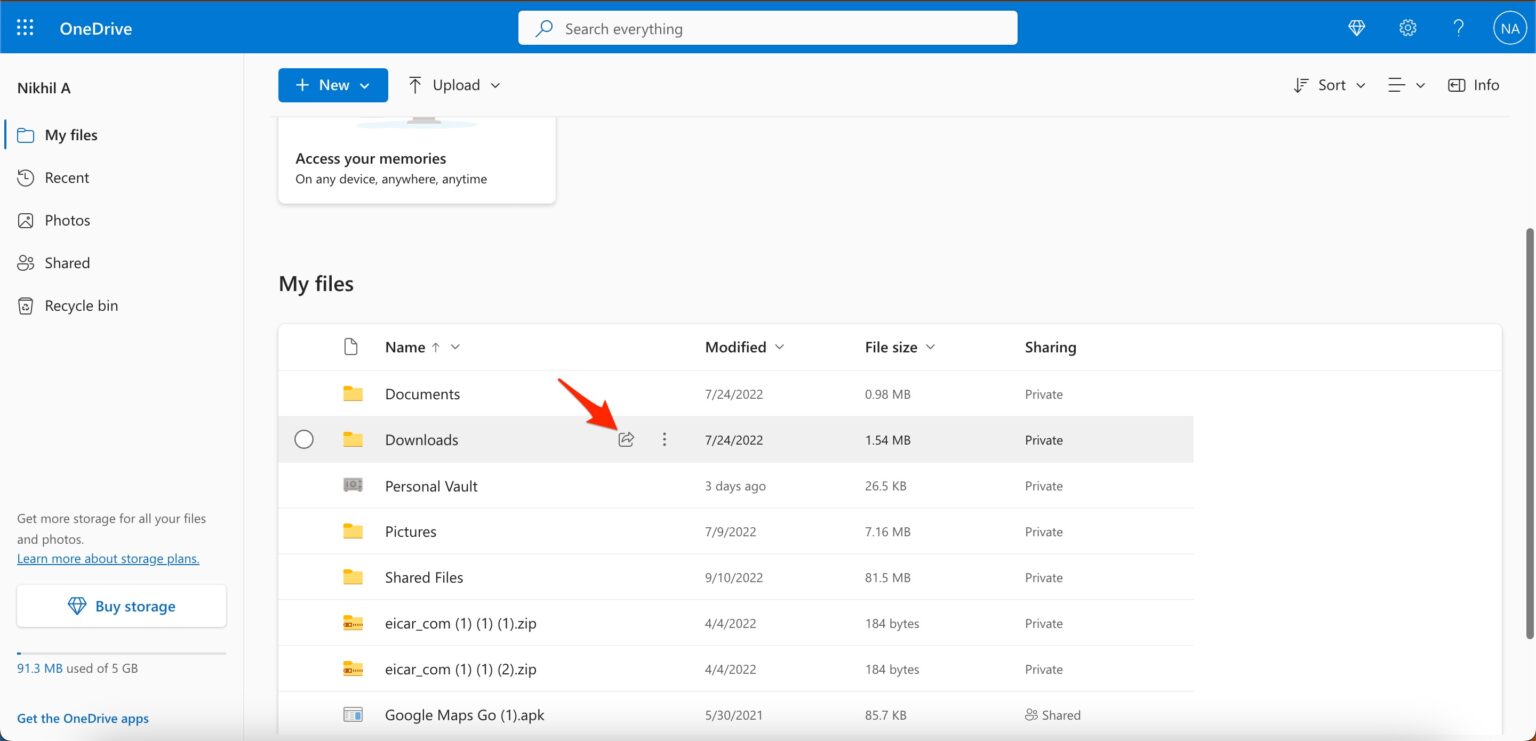 How To Create OneDrive Sharing Link On Web 