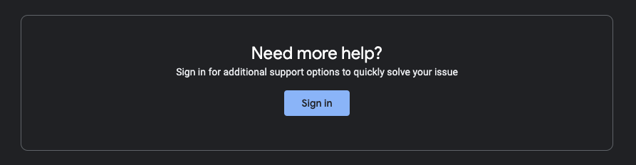 Sign in to Contact Support