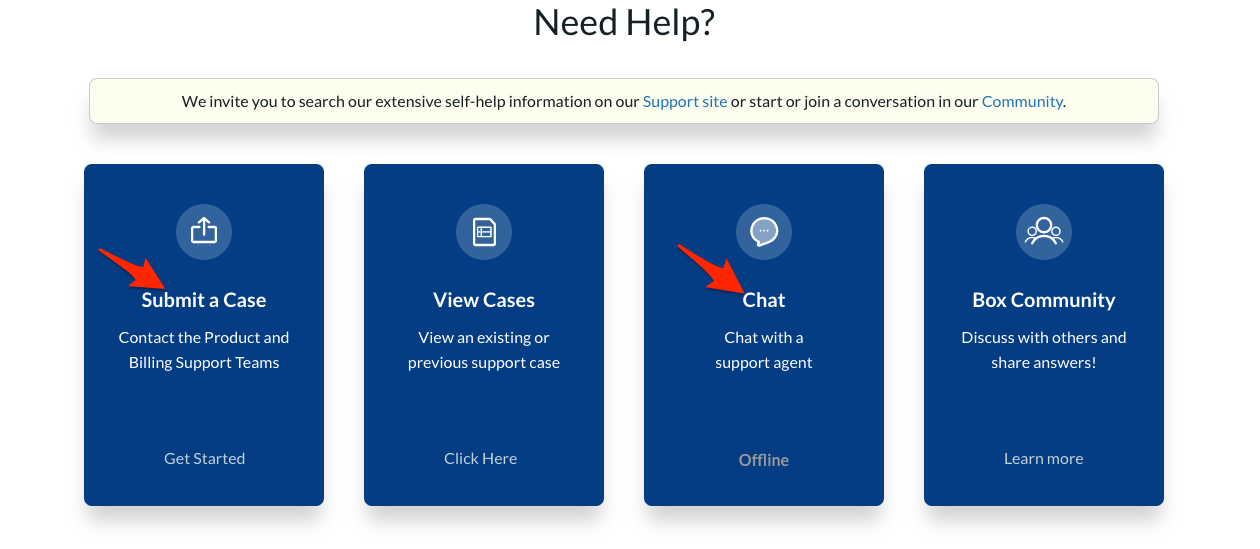 Submit a Case or Chat with Support Agent