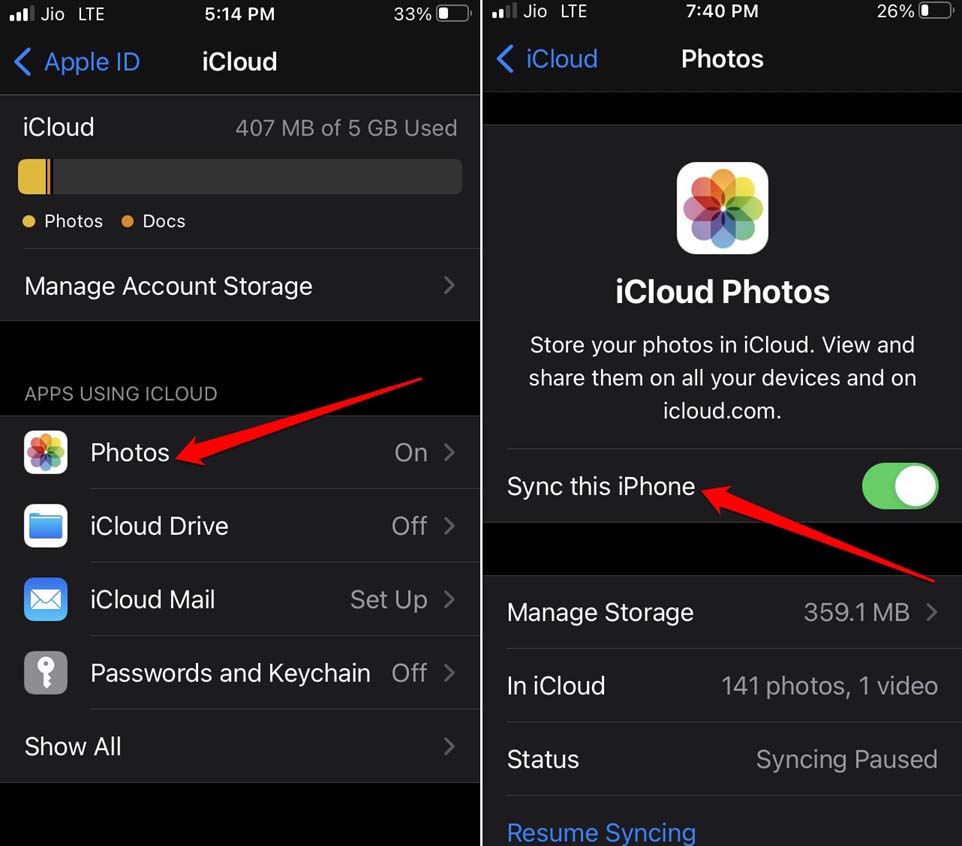Sync this iPhone to iCloud