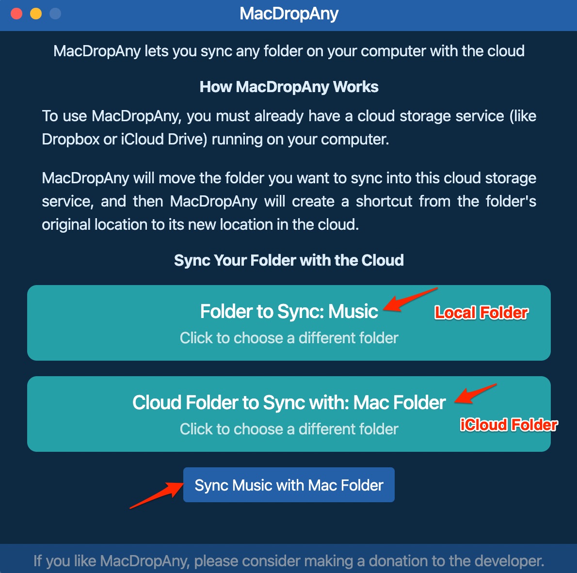 Sync Local Folder with Mac