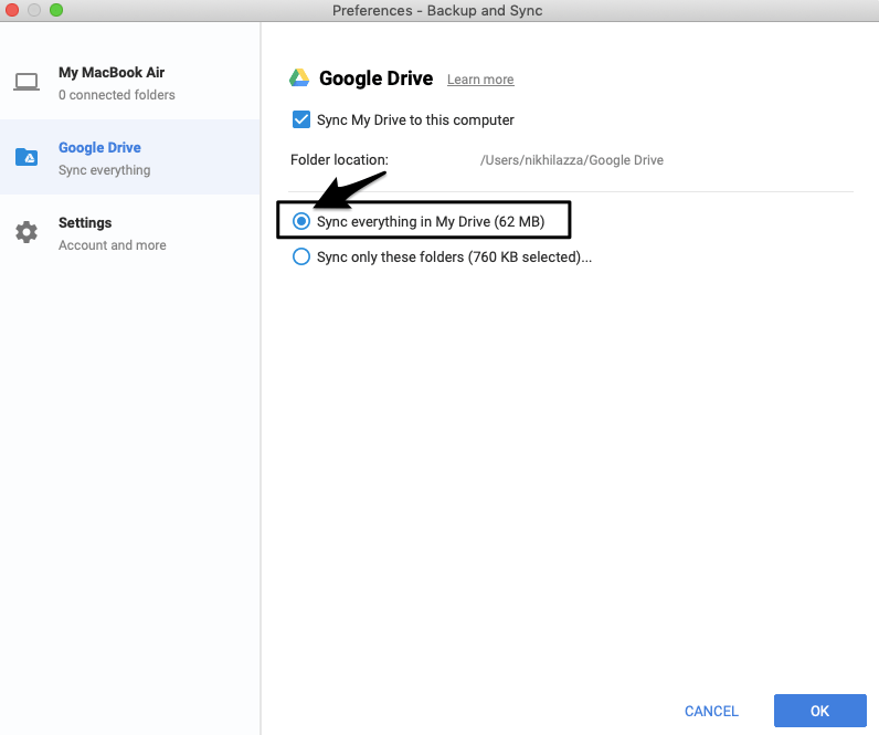 google drive sync for mac