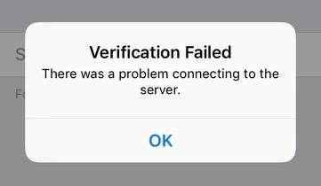 There was an Error Connecting to the Apple ID Server 