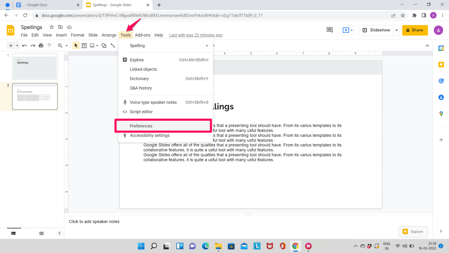 How to Use Spell Check in Google Slides?