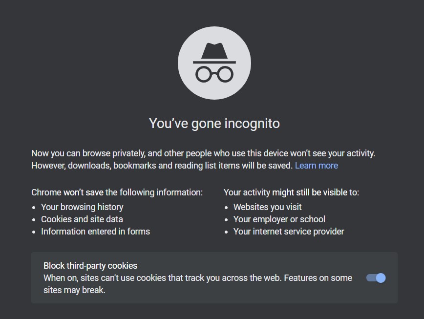 Try incognito