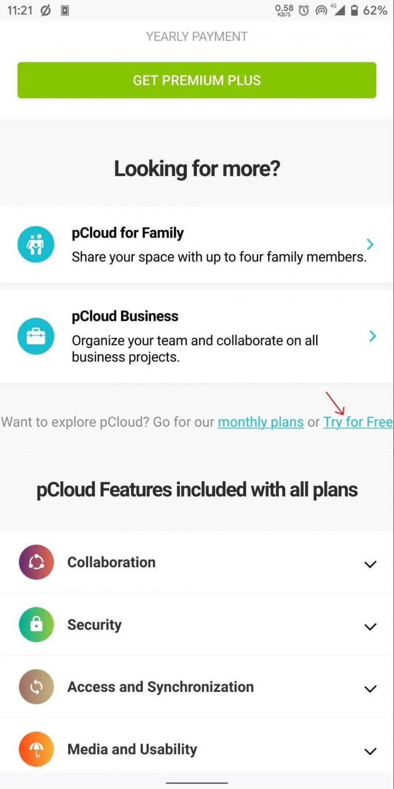free pcloud account