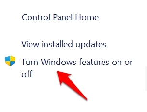 Turn Windows features Off