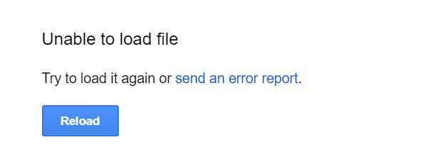 Unable to load file google doc