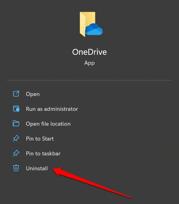 Uninstall OneDrive