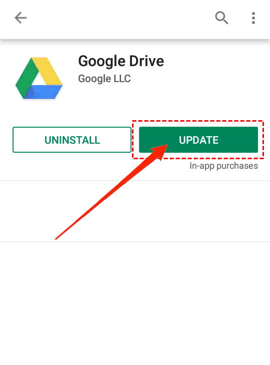 Update Google Drive