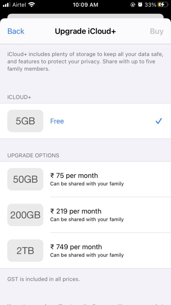 How to Buy Storage on iPhone?