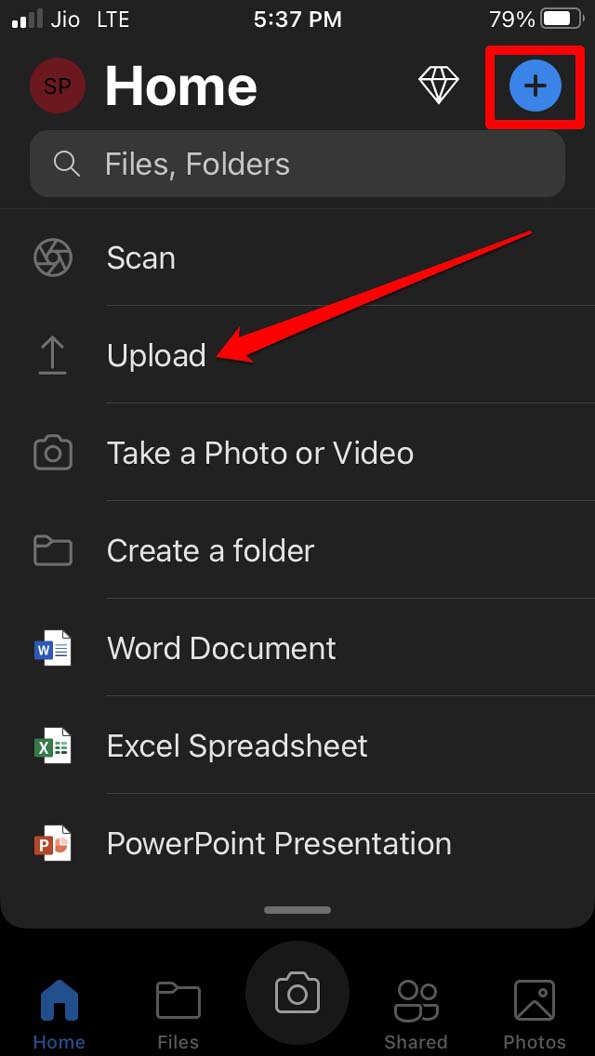 Upload Photos and Videos to OneDrive