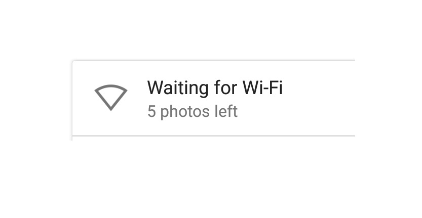 Waiting for Wi-Fi Google Photos