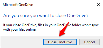 close OneDrive
