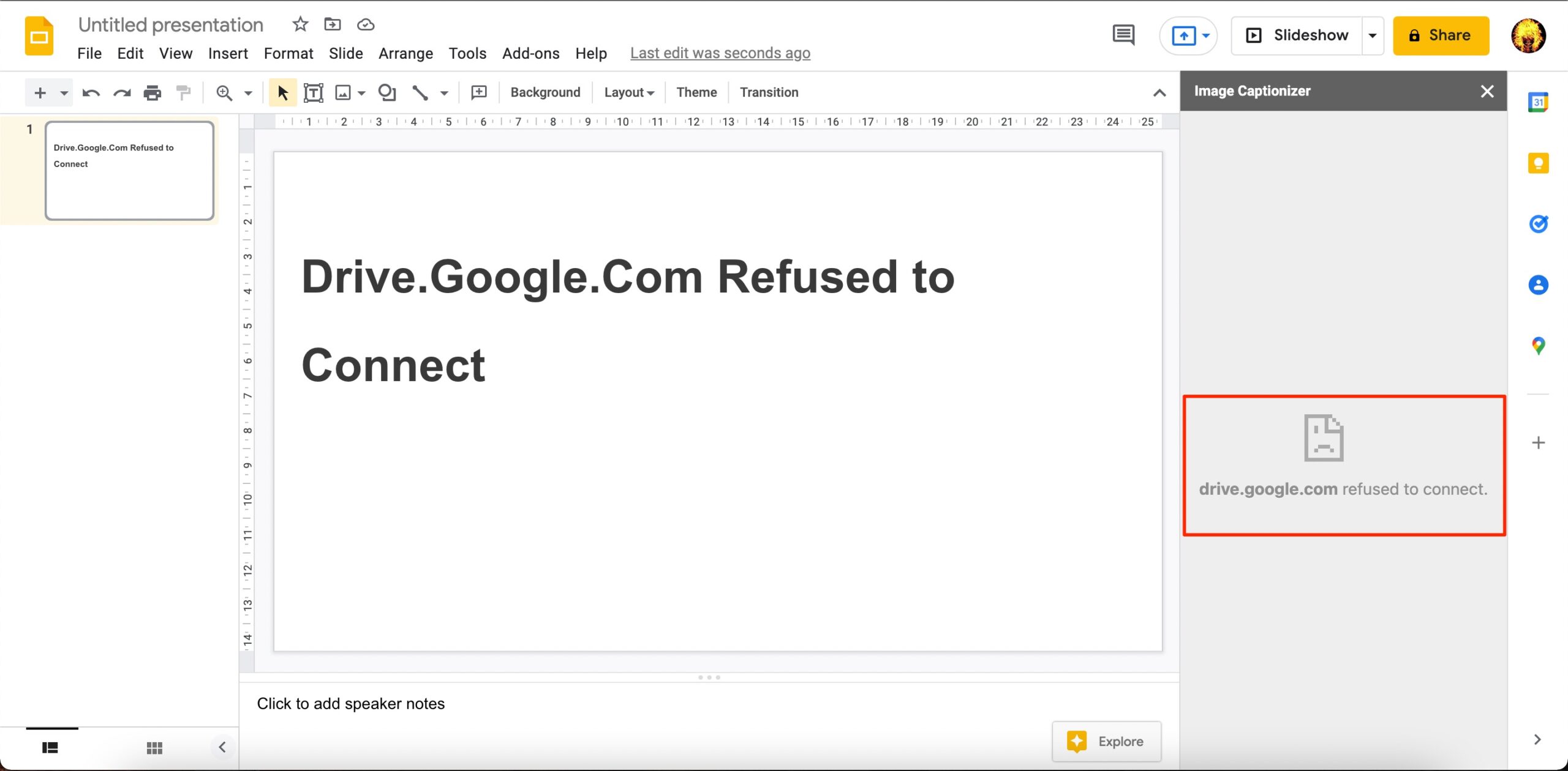 drive.google.com Refused to Connect