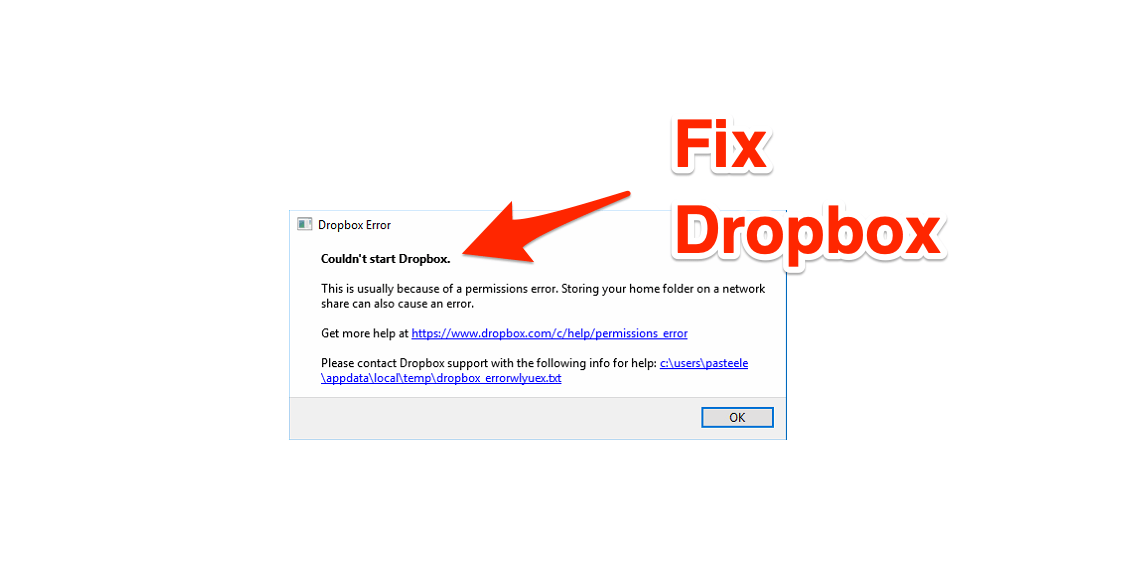 dropbox home directory error