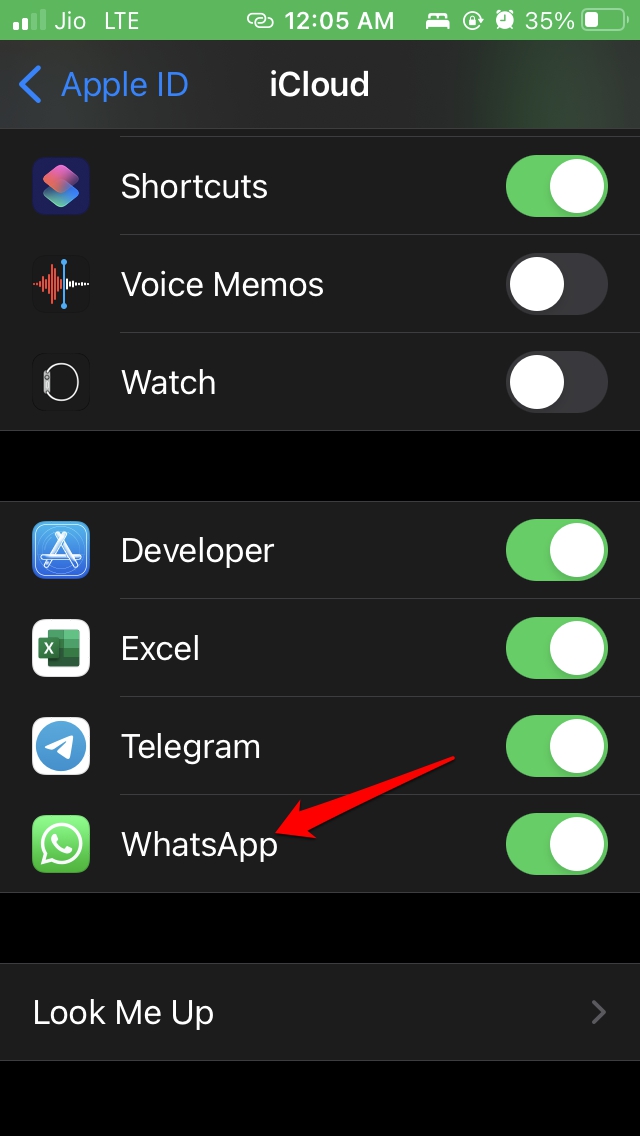 iCloud WhatsApp Enable