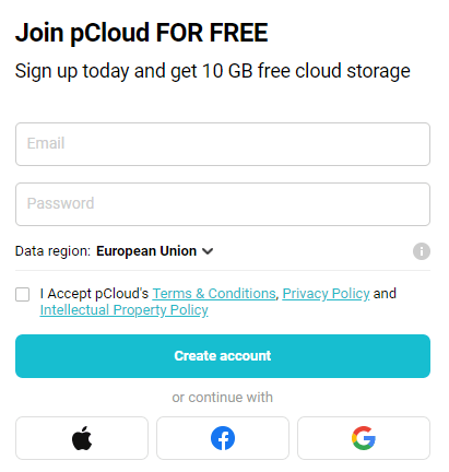 pCloud Free Sign Up