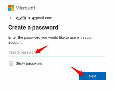 solve the given captcha and click on continue to complete setting up your Microsoft account